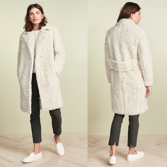 NEW vince shaggy coat (porcelain) size M